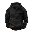 thumbnail image 5 of Abcomgle Boys Cargo Hoodies Oversized Quarter Zip Sweatshirt Boys Tactical Long Sleeve Boys Pullover Hoodies Athletic Outdoor Workout Hoodies for Boys Kids with Cargo Pockets,10-11 Years,Black, 5 of 7