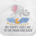 thumbnail image 4 of Inktastic My Poppy Loves Me to the Moon and Back Elephants in Clouds Boys or Girls Baby Bib, 4 of 4