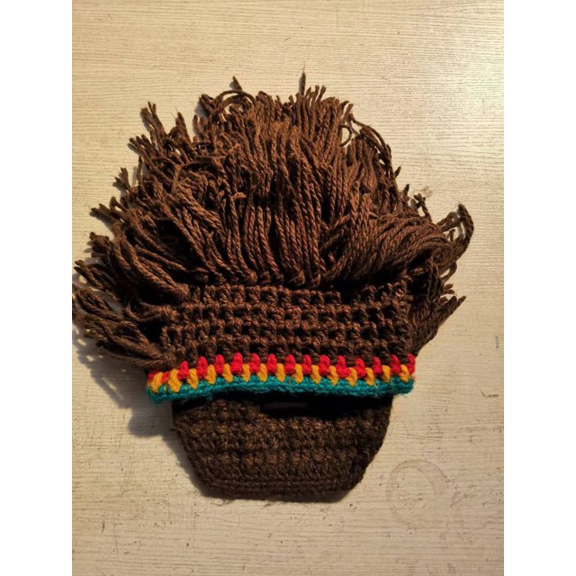 Gorro de peluca Gorro de barba Gorro de máscara tejido a mano Gorro de lana cálido decorativo para niños