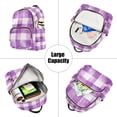 thumbnail image 5 of FORMRS Mini Backpack Purse for Women Travel Daypack Casual Shoulder Bag, Purple and White Pattern, 5 of 7