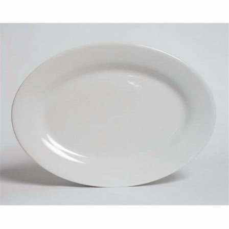 Tuxton China ALH-160 Alaska 16.13 in. x 11.25 in. Oval Platter - Porcelain White - 6 pcs