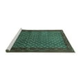 thumbnail image 2 of Ahgly Company Machine Washable Indoor Square Persian Turquoise Blue Traditional Area Rugs, 5' Square, 2 of 4