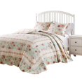 thumbnail image 2 of Juego de ropa de cama Benzara Queen, colcha de algodón de 3 piezas, color azul rosa, 2 of 6