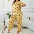 thumbnail image 7 of WCJM Womens Pajama Sets Women's Plus Size 2 Piece Pajama Set Printed Short Sleeve T Shirt and Pants Pj Set Sets, 7 of 7