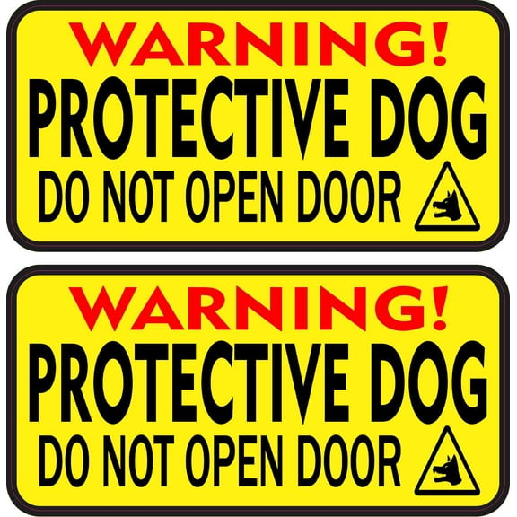 StickerTalk Do Not Open Door Protective Dog Vinyl Stickers, 4 inches x 2 inches