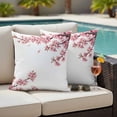 thumbnail image 5 of Pink Flower Pillow Covers 2 Pack Watercolor Spring Pink Cherry Blossoms Floral Branch Plant Pillowcase Waterproof Outdoor Throw Pillow Cover for Patio Garden Square Cushion 20”x20”, 5 of 9