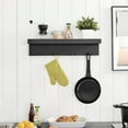 thumbnail image 3 of 25.6" x 5.75" Wall Mounted Entryway Coat Rack with Decorative Ledge Shelf and Hooks Black: Mid-Century Modern Style, 3 of 9