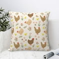 thumbnail image 4 of Pofeuu Chicken Family Print Double-sided plush pillowcase Square Throw Pillow Covers Pillows Cover for Living Room Bedroom Sofa Couch Cushion Cover（No pillow core）-20"x20", 4 of 7