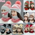 thumbnail image 3 of Viworld 3IN1 Winter Knitted Hat with Scarf &Mask Cover Set Full Face Cover for Women Navy blue, 3 of 6