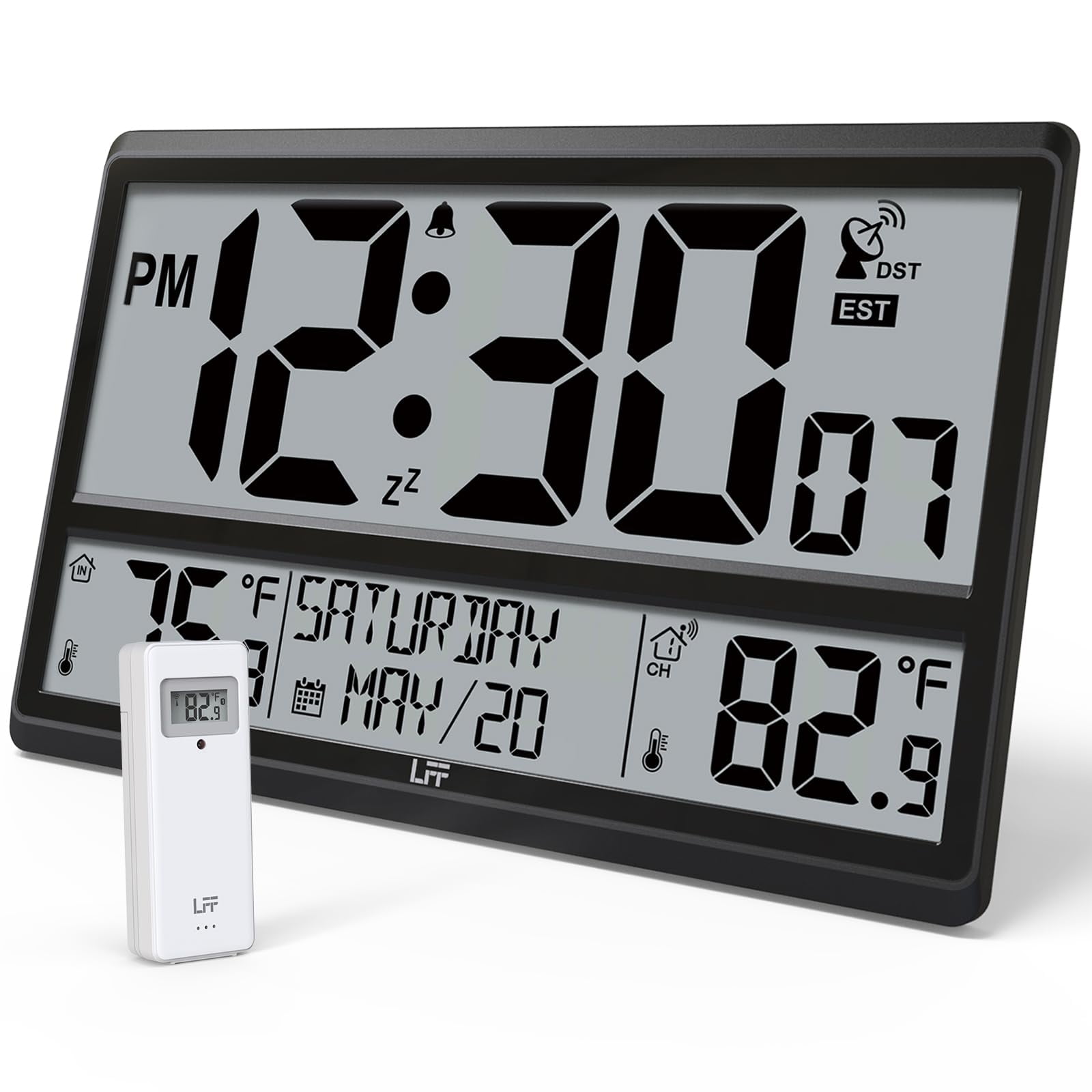 LFF Atomic 14.20 Digital Outdoor Wall Clock, Battery Operated