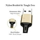 thumbnail image 4 of Cable de Carga Múltiple USB 4 Pies, Nailon de Aluminio 3 en 1, Universal con Conectores Tipo C/Micro/Lighting iOSB para la Mayoría de Teléfonos y Tabletas, 4 of 8