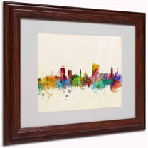 Trademark Fine Art "Cardiff Wales Skyline" Canvas Art by Michael Tompsett, Wood Frame