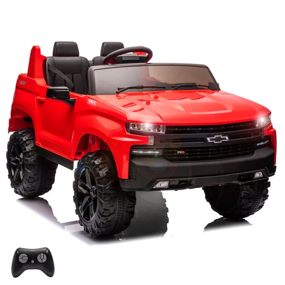 24V Kids Ride-on Truck, Licensed Chevrolet Silverado 2-Seater Electric Car with Parent Remote Control, LED Lights, MP3, Bluetooth, for Boys & Girls