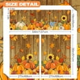thumbnail image 2 of Vintage Pumpkin Fall Kitchen Curtains, Fall Rustic Woodgrain 2 Panels (27x36") + Tier (54x18") with Rod Pocket, Autumn Decorations Curtains for Cafe Living Room, Thanksgiving Kitchen Decor Harvest, 2 of 6