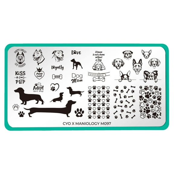 Maniology CYO Design Contest Puppy Love (m097) Stainless Steel Nail Stamping Plate for Unisex