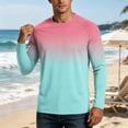 thumbnail image 4 of Men's UPF 50+ Sun Protection Long Sleeve Shirt, Gradient Quick-Dry Elastic Outdoor Rash Guard Hot Pink XL, 4 of 6