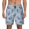 thumbnail image 2 of Picia Cute Ice Cream pattern Mens Swim Trunks with Compression Liner Stretch Beach Shorts Quick Dry with Zipper Pockets No-Chafing Board Shorts-3X-Large, 2 of 9
