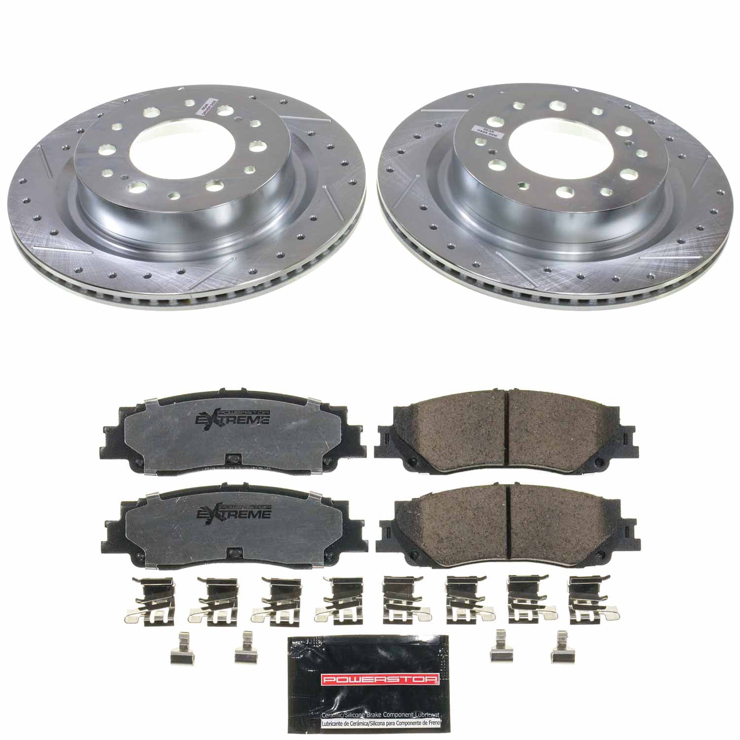 PowerStop Rear Z36 Truck & Tow Brake Pad and Rotor Kit for Toyota Sequoia 2023-24, Toyota Tacoma 2024, Toyota Tundra 2022-24, K8938-36