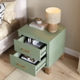 thumbnail image 2 of Leumius Nightstand for Bedroom,Wood Bedside Table with 2 Drawer & Solid Wood Legs,Small Storage Cabinet for Living Room,Green, 2 of 7