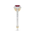 thumbnail image 3 of ANGARA Natural Vintage Inspired Ruby & Diamond Halo Ring with Filigree in 14K White & Yellow Gold for Women (Size-6mm) | July Birthstone, Anniversary, Jewelry Gift for Women | Natural Ruby Ring, 3 of 9