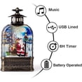 thumbnail image 2 of Christmas Musical Snow Globe Lantern with Santa Claus Swirling Water Glittering Home Decoration and Gift, 2 of 6