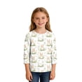 thumbnail image 4 of PWPSG Happy Easter Day Shirt for Kid 3D Graphic T Shirts Cute Easter Eggs & Bunny Rabbit Prints Tops 3/4 Sleeve Crewneck Blouses Spring Fall Outfits for Girl Multicolor 4 Years, 4 of 9