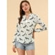 thumbnail image 2 of INSPIRE CHIC Blusa Estampado Floral Pajarita Cuello Con Volantes Manga Larga Top Para Mujer Blanco S, 2 of 6