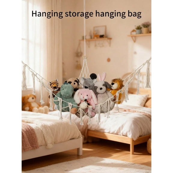 1pc Large Boho Stuffed Animals Net Or Hammock Toy Hammock Stuff Animal Storage Corner Hanging Net Holder Mesh Hammock Plush Toy Hanging Storage