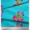 thumbnail image 2 of Soimoi Satin Silk Fabric Leaves & Floral Artistic Print Fabric by The Yard 42 Inch Wide, 2 of 3