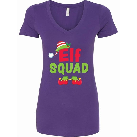 Inktastic Christmas Elf Squad Women's V-Neck T-Shirt
