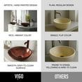 thumbnail image 3 of VIGO Giovanni Copper Glass 17 in. L x 17 in. W x 6 in. H Round Vessel Bathroom Sink, 3 of 8
