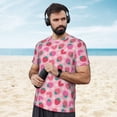 thumbnail image 4 of Wukai Haear Strawberry Print Men's Short-Sleeved Mesh T-Shirt,Quick-Dry Short Sleeve Workout T-Shirt-, 4 of 8