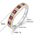 thumbnail image 2 of Princess Cut Lab-Created Ruby and Diamond Half Eternity Wedding Band Ring in 925 Sterling Silver - Elegant Jewelry for Her, 2 of 6