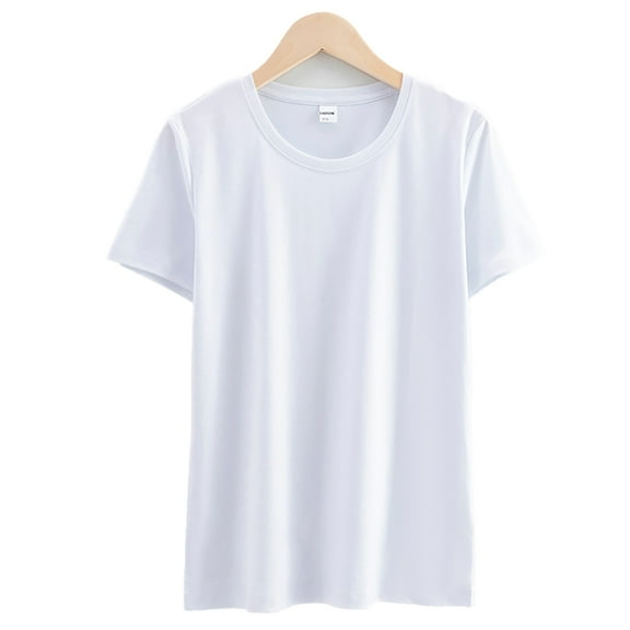 XBASW Womens T Shirt Summer Cotton Tops Short Sleeve Tees Solid Color Casual Undershirts for Womens S-3XL