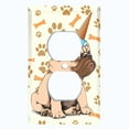 thumbnail image 2 of Metal Light Switch Plate Cover Ice Cream Pug Unicorn Purple DOG047, 2 of 13