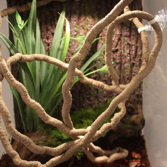 EONMIR 8-Foot Reptile Vines, Flexible Jungle Climber Long Vines Habitat Decor for Climbing, Chameleon, Lizards, Gecko