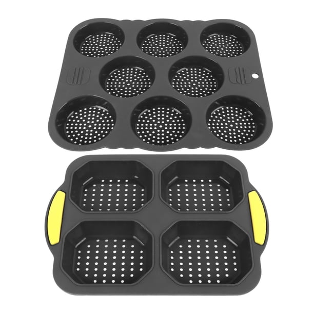 Molde de silicona para pan de hamburguesa de 8 cavidades Molde de silicona para baguette de 4 cavidades para hornear pan Hornos Microondas Lavavajillas Refrigeradores