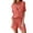 Watermelon Red-linen shorts and top set for women, variant on Dazajoo 2 Piece Linen Sets for Women Summer Plus Size Button Down Short Sleeve Shirts and Elastic Waist Shorts Suits Casual Loungewear,Pink,XXL