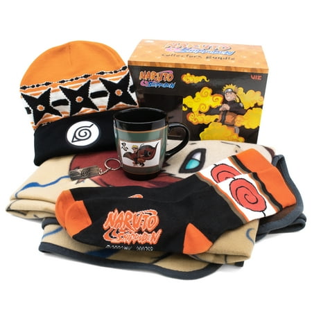 Naruto Collector's Box: Includes Color Changing Mug, Beanie, Crew Socks, Keychain & Gaara Throw Blanket.