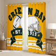 thumbnail image 2 of Sports Fans Gifts Curtains & Drapes, American Football City Curtains Sports Decor 30%-50% Blackout Curtains, Yellow Army Green Teenagers Sports Game Window Curtains 42''Wx63''L (Green Bay), 2 of 6