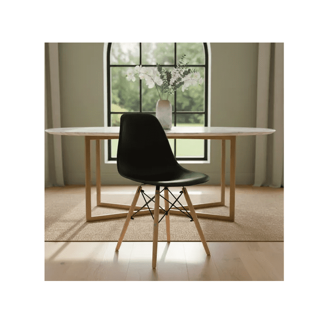 Silla Tipo Eames Para Comedor Negocio Modernas Minimalistas Xtellar negro