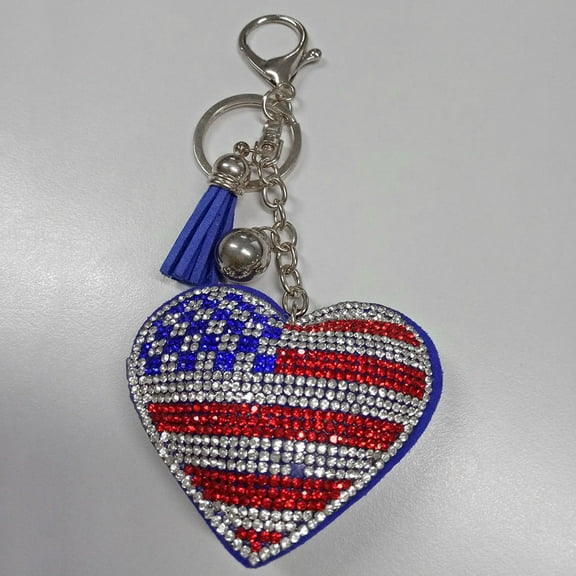 WHAMVOX 2 Pcs US Flag Key Chain American Keychain for Unique Style