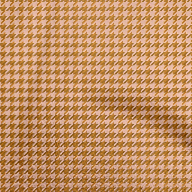 oneOone Rayon Orange Fabric Houndstooth Sewing Material Print Fabric By The Yard 56 Inch Wide