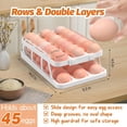 thumbnail image 5 of Soporte para 45 Huevos para Refrigerador, Dispensador de Huevos de 3 , Frescura Asegurada con Registrador de Tiempo, Organizador de Huevos Rodantes Que Ahorra Espacio, 5 of 5
