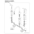 thumbnail image 4 of Kingston Brass KS2342DFL NuFrench Two-Handle Deck Mount Roman Tub Faucet, Polished Brass, 4 of 5