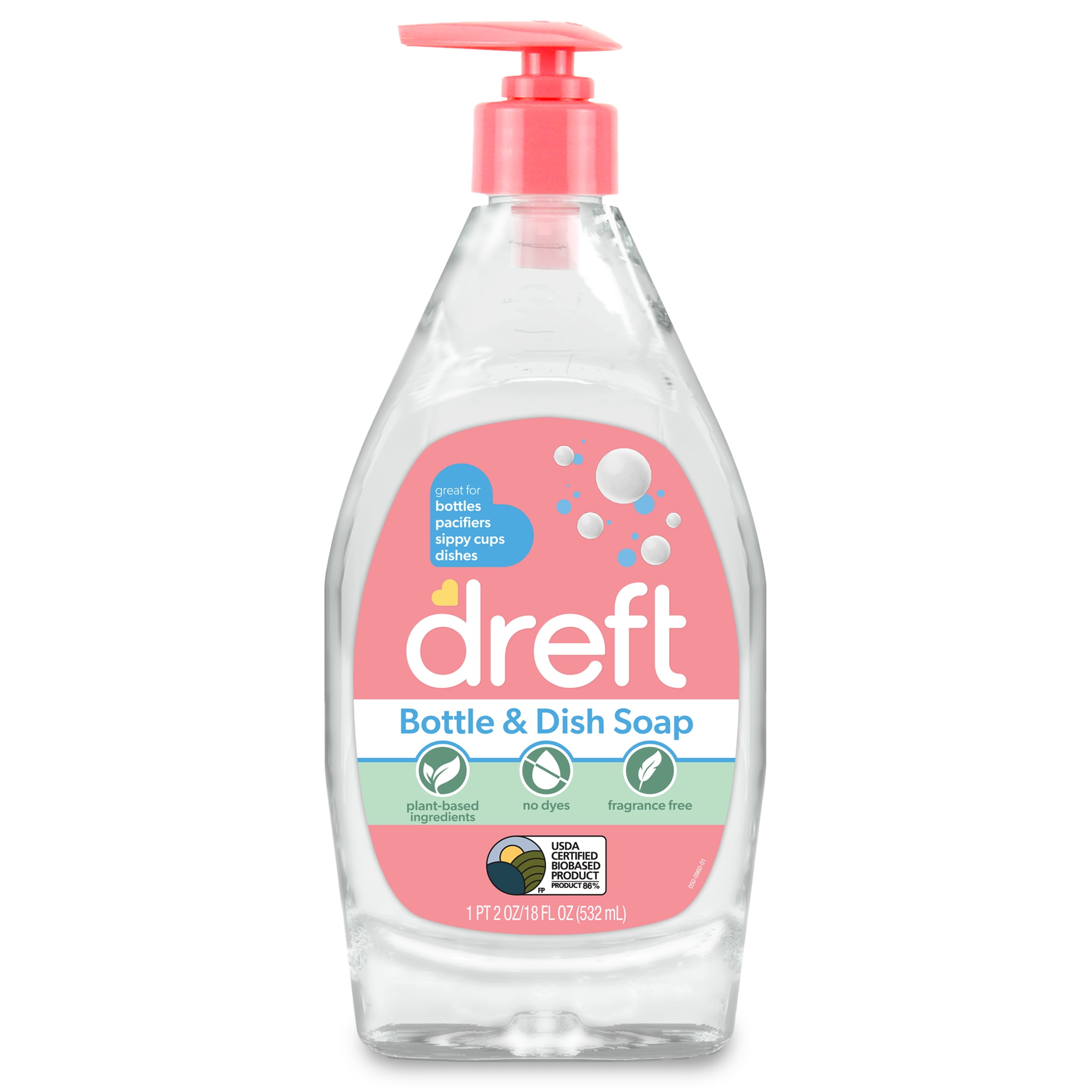 Dreft Plant-Based Liquid Dish Soap and Dishwashing Detergent for