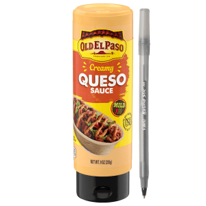 Old El Paso Sauce, Queso, Creamy, Mild with pen