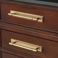 thumbnail image 3 of Goo-Ki 5" Hole Centers Champagne Bronze Cabinet Drawer Pulls with Backplate Spacer, 4 Pack Bar Pull Handles Zinc Alloy Kitchen Hardware for Cupboard, 3 of 6