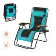 thumbnail image 7 of ACEGOSES Padded Patio Zero Gravity Chair Folding Recliner w/ Side Tray Adjustable Headrest - Turquoise blue, 7 of 7