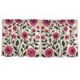 thumbnail image 7 of Yayeee Kitchen Curtains Tier Set of 2 Light Filtering 57"x24" Over Sink Window Panels, Pink Flowers, 7 of 7